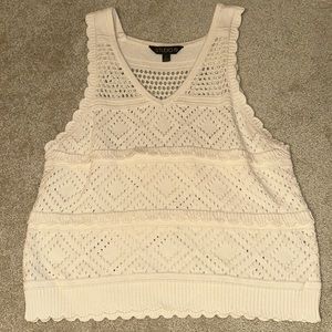 Francesca’s crochet off white tank top. Size L.
